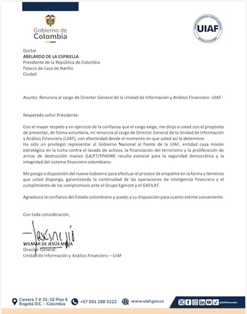 El exdirector destacó la importancia de mantener los compromisos de Colombia ante el Grupo Egmont y GAFILAT, organismos vinculados con la cooperación internacional en materia de inteligencia financiera - crédito X