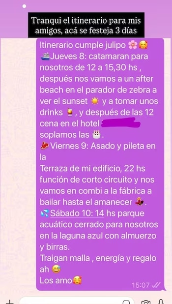 La fiesta de Julieta Poggio