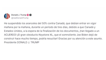 "El gran oleoducto Keystone XL, que el somnoliento Joe Biden dejó de construir hace mucho tiempo, podría resucitar!", señaló Trump (@realDonaldTrump)
