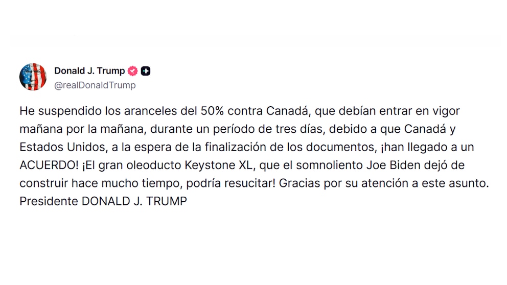 Trump y Canadá lograron un acuerdo y frenan aranceles del 50%