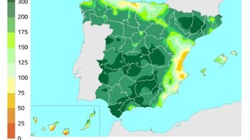 España acumula 234 l/m2 de
