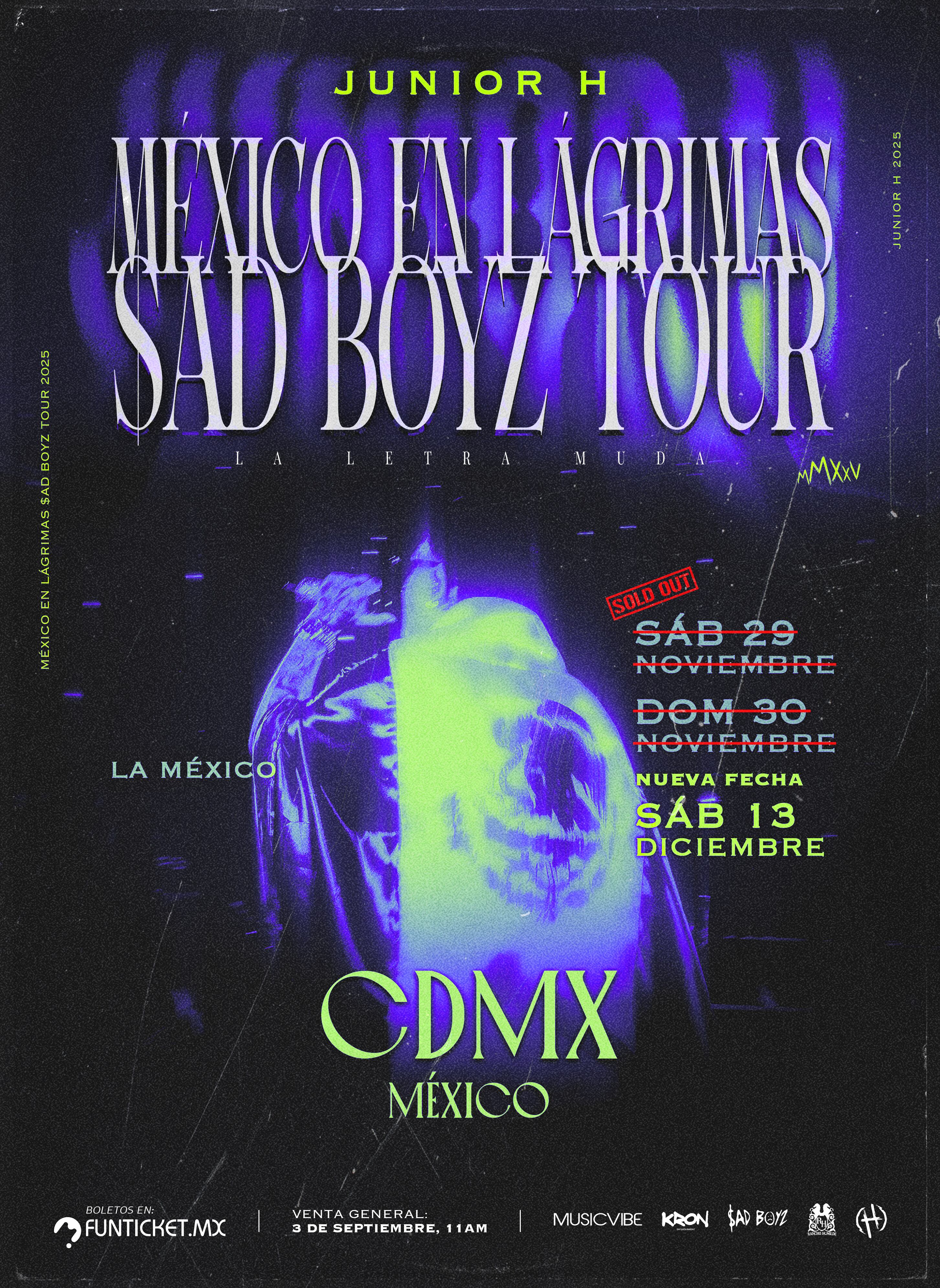 Junior H anuncia la tercera y última fecha en Ciudad de México. (Music Vibe)