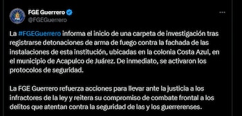 La Fiscalía de Guerrero informó