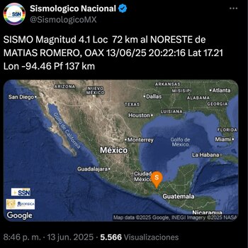 (X: Sismológico Nacional)