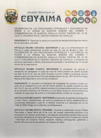 En cuanto animales, durante la celebración del fin de semana en Coyaima, solo se prohibieron las cabalgatas - crédito Alcaldía de Coyaima Tolima / Facebook