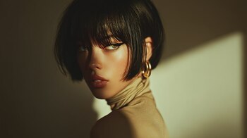 bob francés, micro corte, estilismo actual, melena geométrica, cabello al mentón, moda capilar, estética pulida, salón de belleza, corte simétrico, tendencia urbana - (Imagen Ilustrativa Infobae)