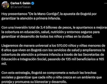 El alcalde compartió por medio