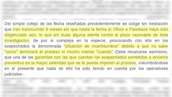 Fragmento del fallo que alude