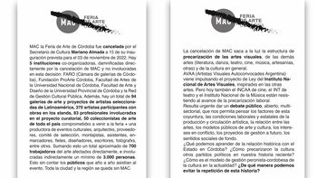 Los panfletos informativos presentados durante