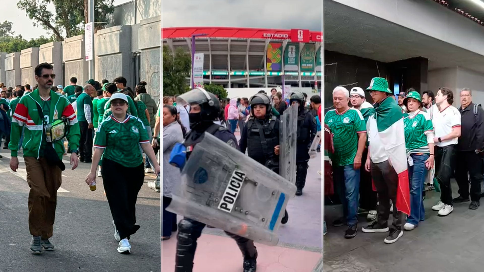 Aficionados llegaron al Estadio Ciudad de México con fervor por el Mundial 2026 a pesar de las medidas de control (Infobae México)