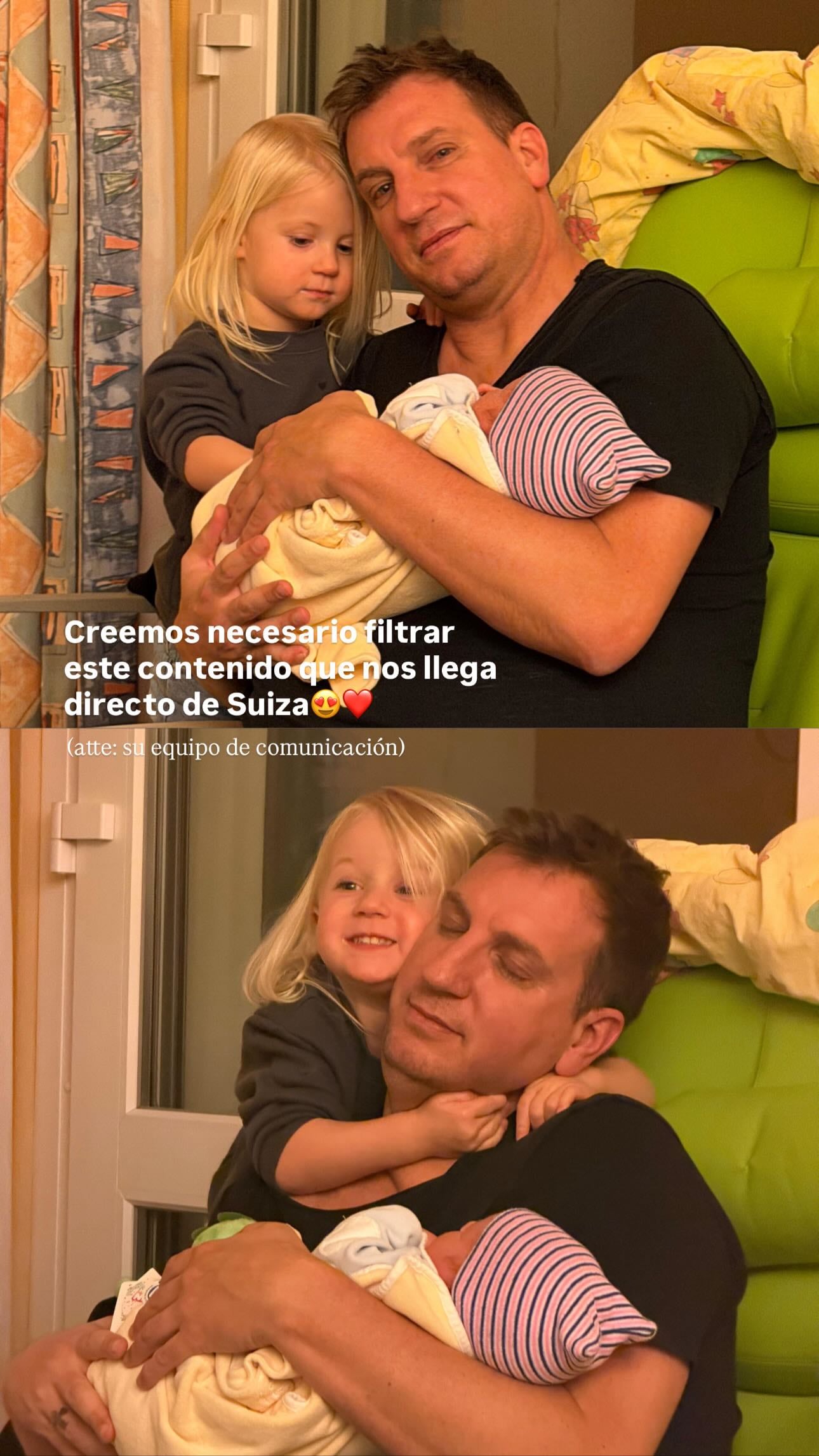 La tierna foto de Maxi López con su hijo Lando y su hija Elle (Instagram)