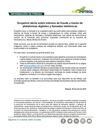 Este fue el comunicado de