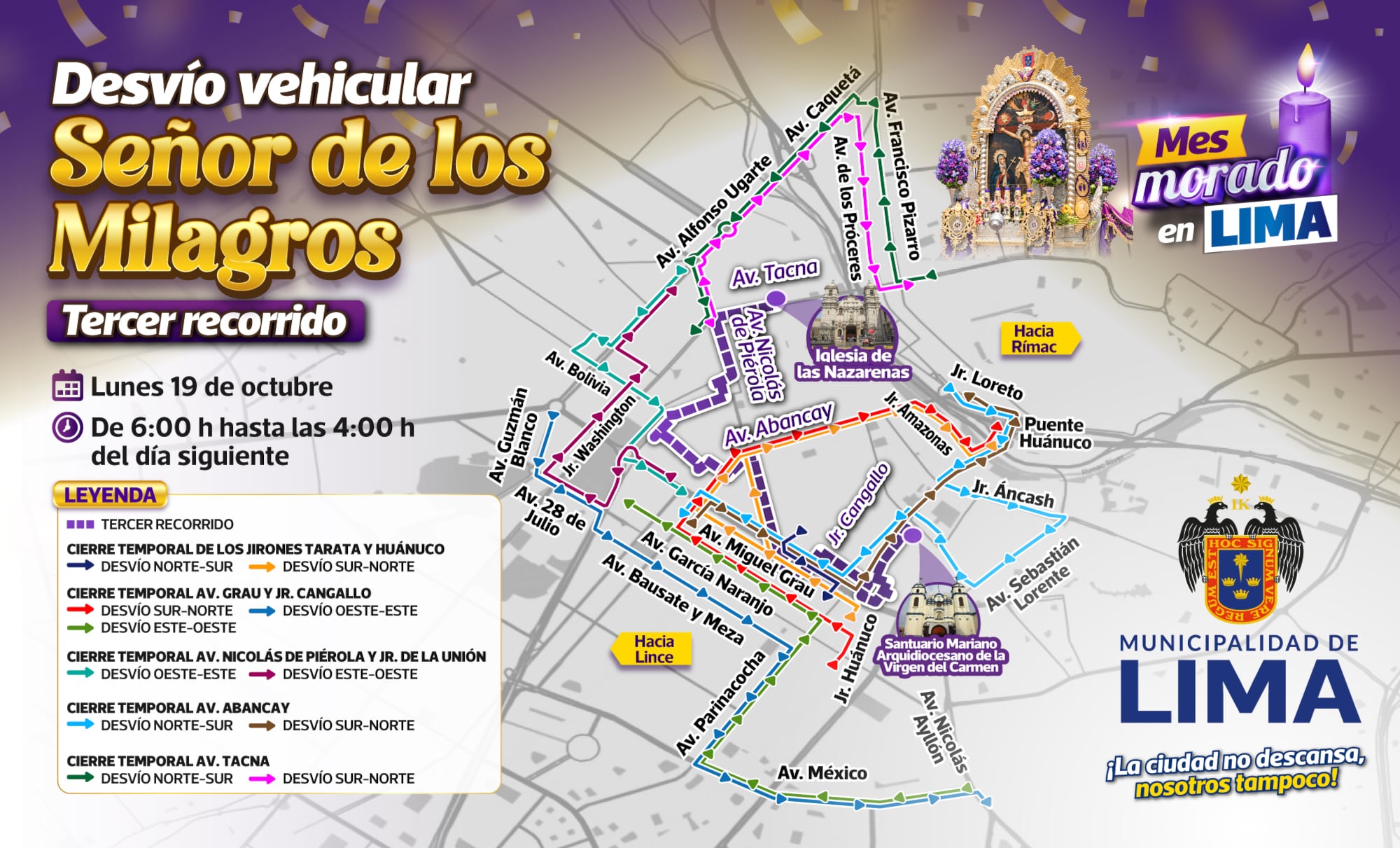 Las restricciones comenzarán a las 6:00 a. m. de cada jornada y se extenderán, según lo programado, hasta las 4:00 a. m. del día siguiente.