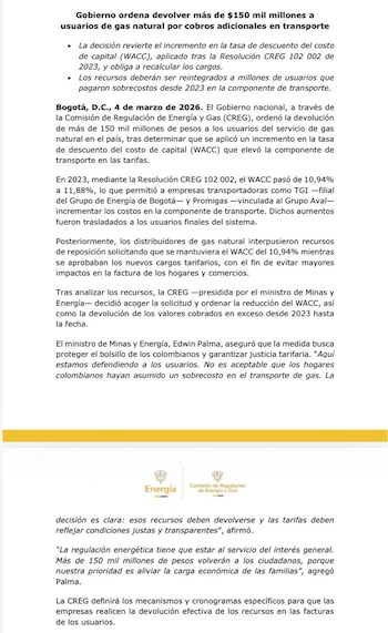 El Ministerio de Minas y