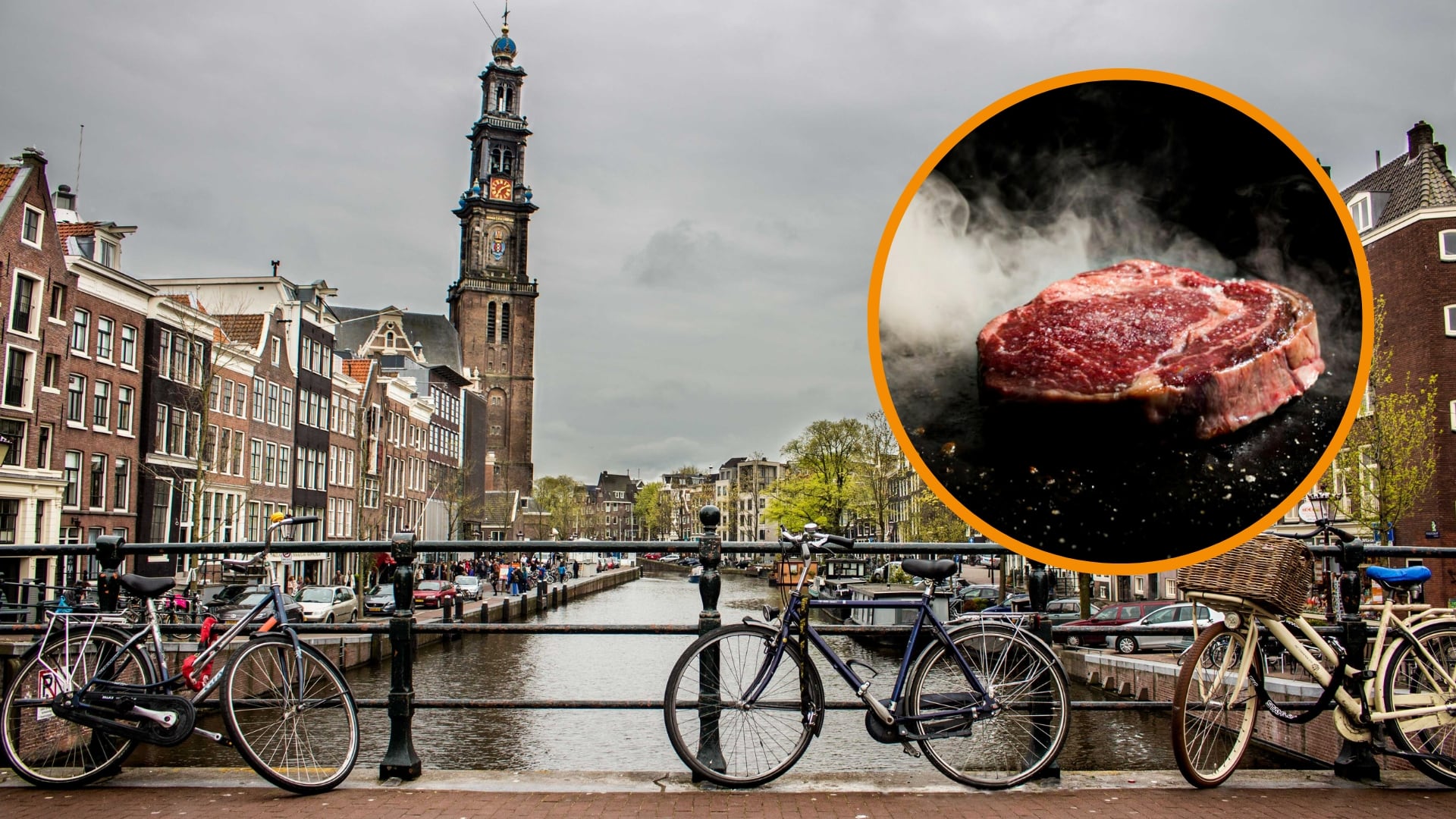 Ámsterdam prohíbe los anuncios de carne en espacios públicos (Montaje Infobae)