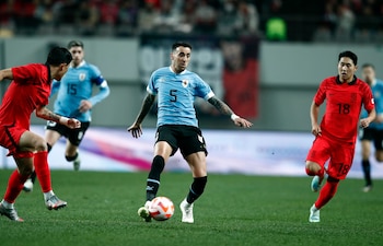 Matias Vecino anotó el gol del triunfo de Uruguay de visita ante Corea del Sur en amistoso el 2023. - créditos: EFE/EPA/JEON HEON-KYUN