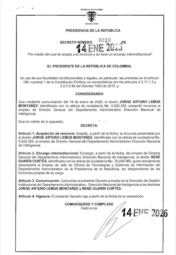 El decreto establece que René