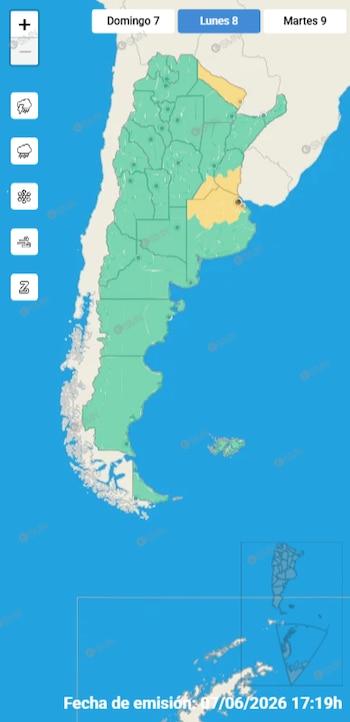 El SMN mantiene alertas por lluvias o tormentas para 4 provincias del país, con el AMBA entre las zonas bajo advertencia este lunes