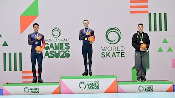 Guillermo Gómez en los World Skate Games en Asunción