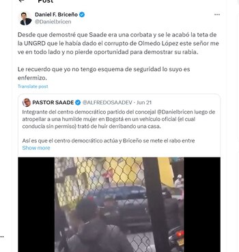 Daniel Briceño le responde a