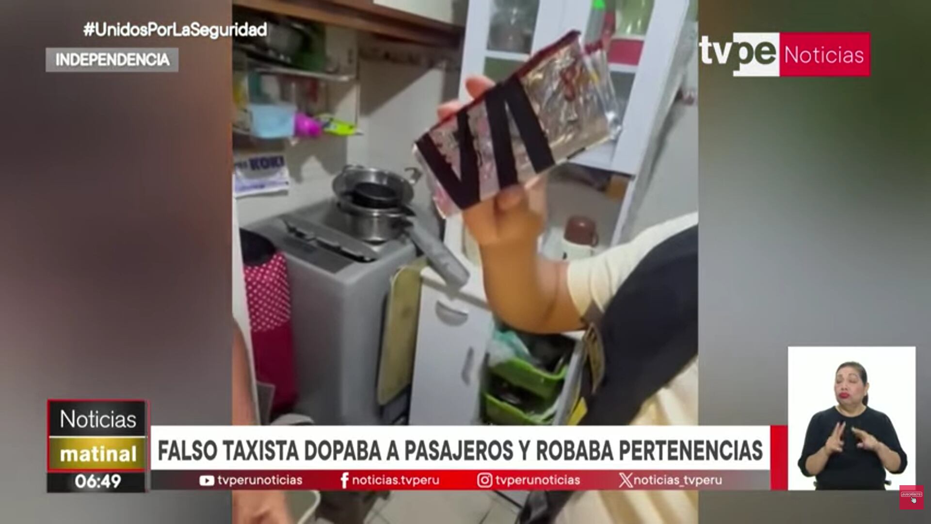 La Policía halló un iPhone envuelto en una bolsa de snacks dentro del microondas del detenido. | TV Perú