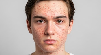 Adulto joven muestra erupción de