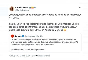 La representante Cathy Juvinao reaccionó