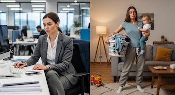 Imagen dividida muestra a una