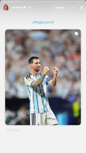 Shakira felicitó a Messi por su triplete ante Argelia en el inicio del Mundial 2026 - crédito @shakira/Instagram