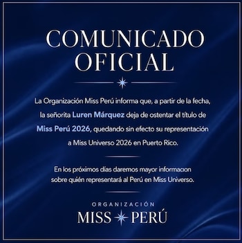 Luren Márquez ya no es Miss Perú 2026: organización prepara anuncio de su reemplazo. Captura: missperuofficial.