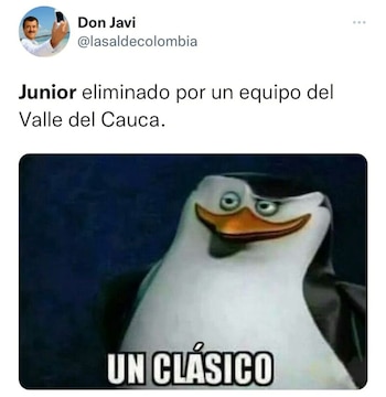 Los memes no perdonaron al Junior de Barranquilla tras ser eliminado por el Deportivo Cali / CAPTURA DE PANTALLA DE TWITTER