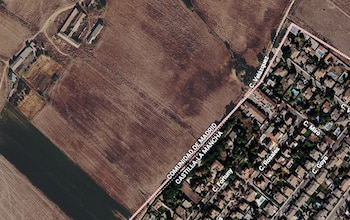 Vista del límite entre la Comunidad de Madrid y Castilla-La Mancha. (Captura de Google Maps en Azuqueca de Henares)