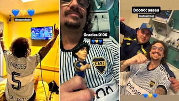 La celebración de Daniel Osvaldo desde el hospital por el pase de Boca Juniors a la final de la Copa Sudamericana