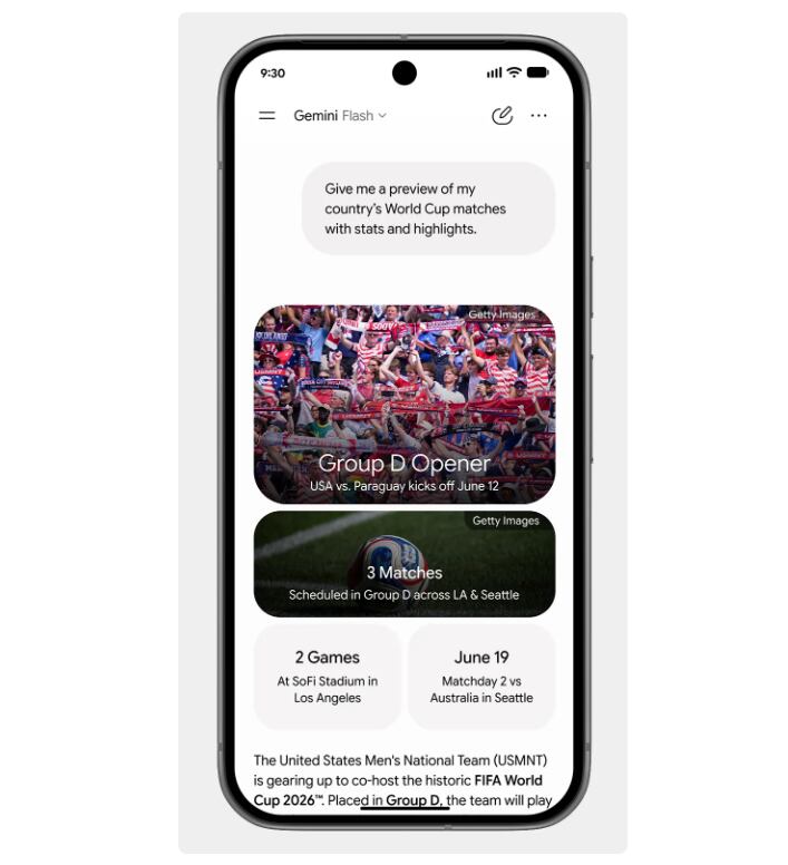 Gemini te brindará información personalizada sobre el Mundial 2026. (Google)