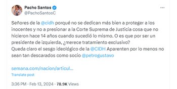 Francisco Santos Francisco Santos arremetió