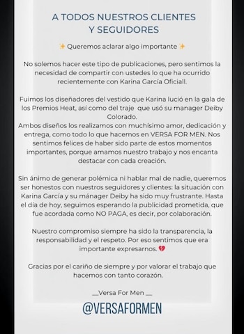 La marca de moda expresó