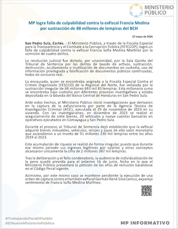 El caso involucra evidencias y recursos almacenados en las bóvedas del Banco Central de Honduras. (FOTO: Ministerio Público)