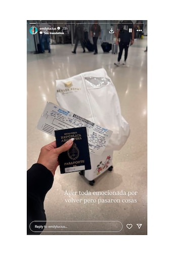 Emily Lucius y su familia vivieron un inesperado problema en su viaje a Buenos Aires