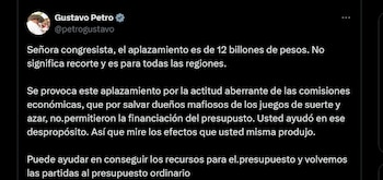 Respuesta del presidente Gustavo a