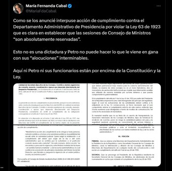 La senadora publicó el documento
