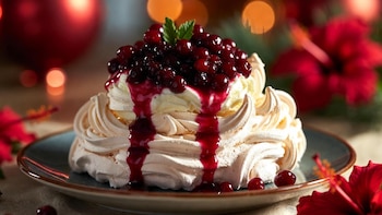 Pavlova de jamaica al vino