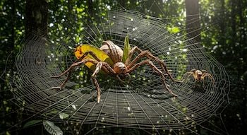 Las arañas utilizan materiales recolectados