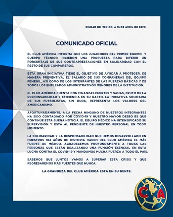 América informó sobre la propuesta