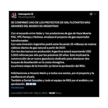 Luis Caputo, eufórico por una inversión privada: "Se confirmó"