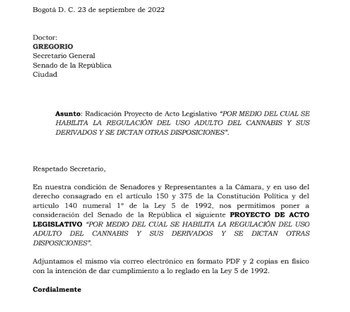Proyecto de regulación del cannabis