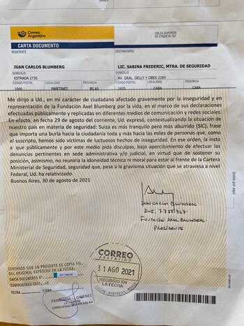 Esta es la carta documento