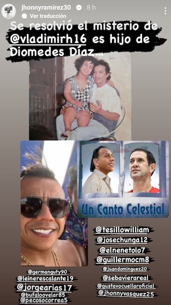 Jhonny Ramírez asegura que Vladímir Hernández es hijo de Diomedes Díaz.