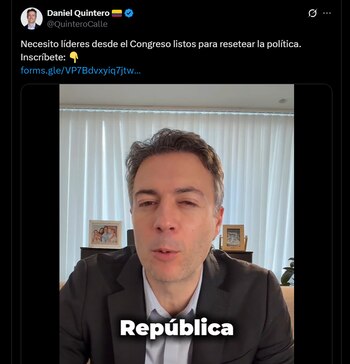 Daniel Quintero sobre listas al Congreso - crédito @QuinteroCalle/X