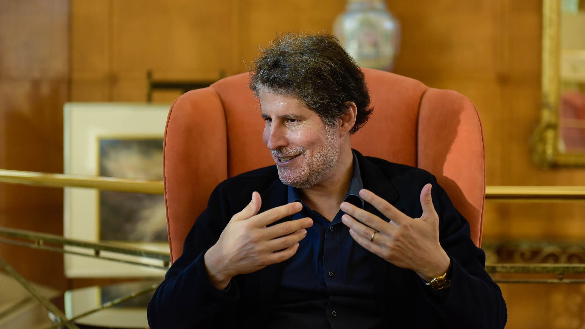 Giuliano da Empoli en Buenos Aires, en charla con Infobae. (Gustavo Gavotti)