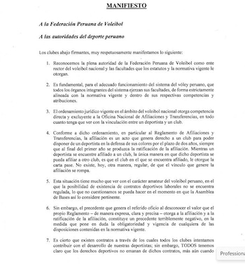 El comunicado conjunto de los clubes de vóley luego del pase de Aixa Vigil a Universitario.
